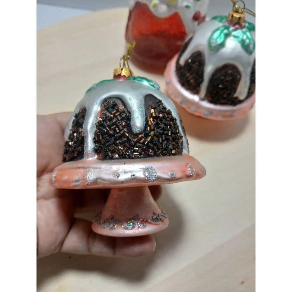 Bunt Cake And Gumdrop Plastic Christmas  Ornament Lot